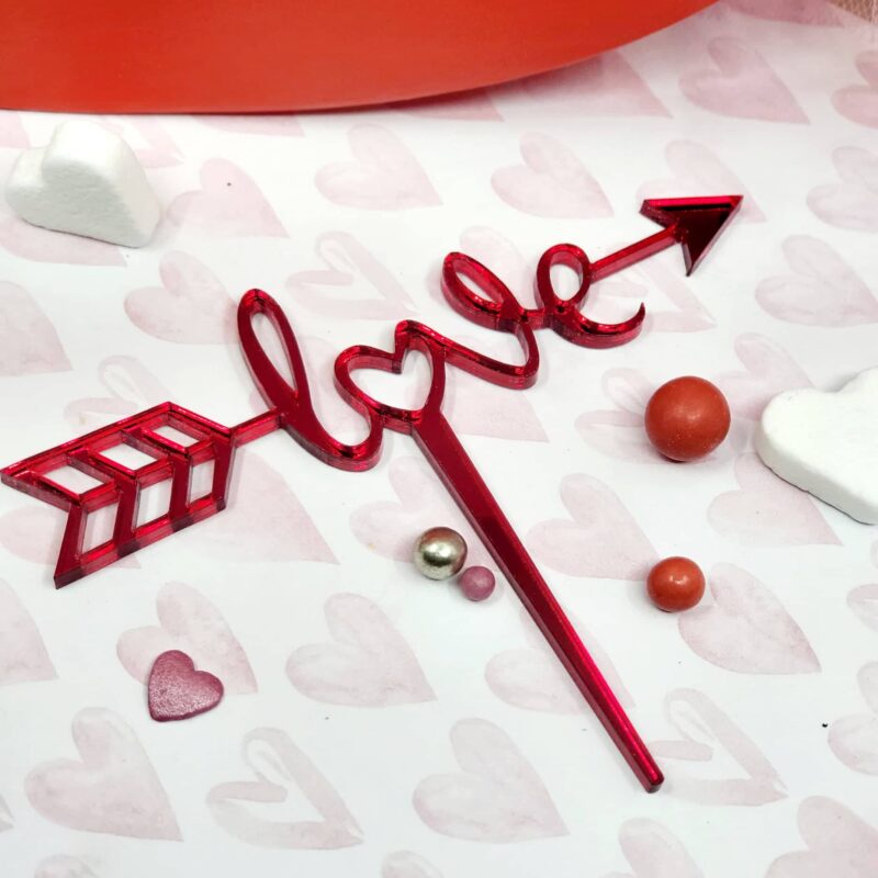 Miniowe Formy 3D - Cake topper  Love  Rood 10 x 2,8 cm