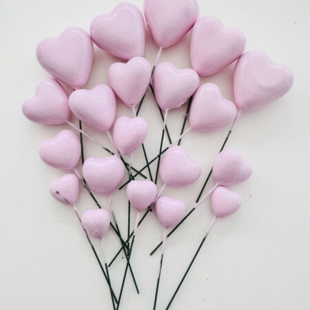 baby pink hearts cake topper