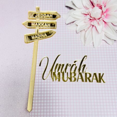 Umrah Mubarak cake decor set met wijzer